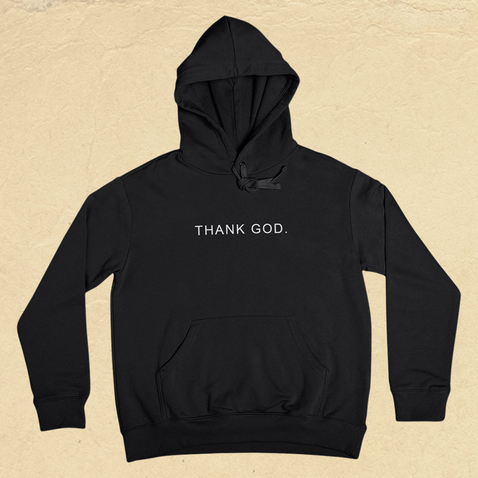 THANK GOD. Hoodie "English" - Black