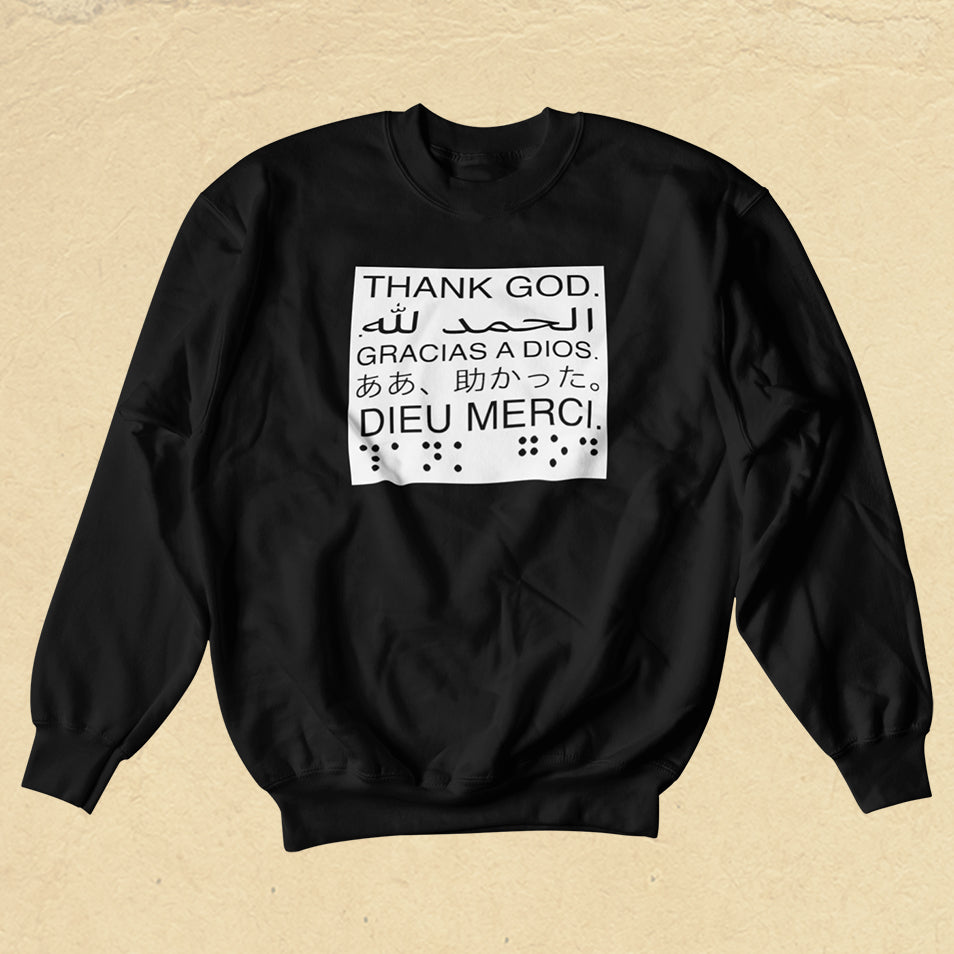 THANK GOD. Languages Sweater - Black