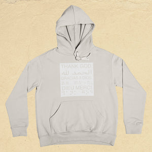 THANK GOD. Languages Hoodie - Sand